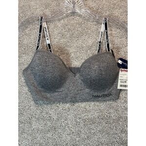 Nautica Women Heather Grey Hidden Wire Lounge‎ Bra NT4948 36C New